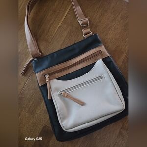 Van Heusen Black, Tan, and Cream Shoulder Bag